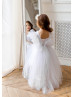 White High Low Flower Girl Dress Party Gown